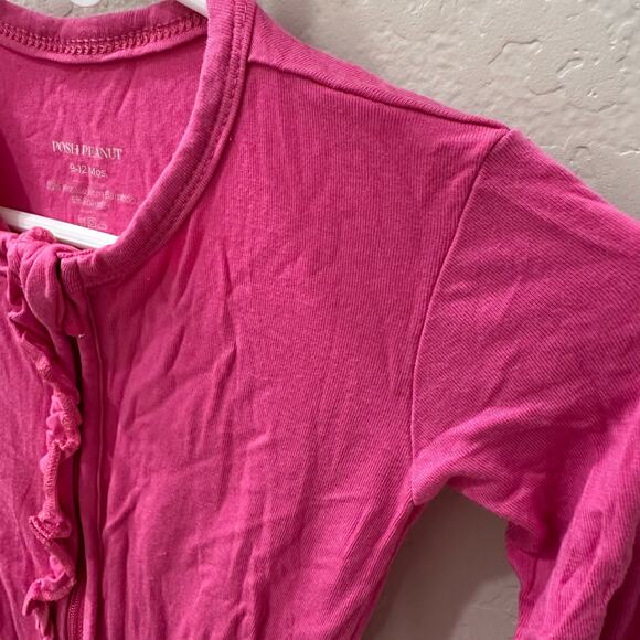 Posh Peanut Hot Pink Ruffle Footie Pajamas - Picture 2 of 11